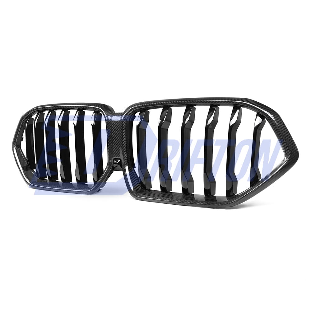 Single Slat Style Carbon Fiber Front Grill For BMW X6 G06 2019-2023