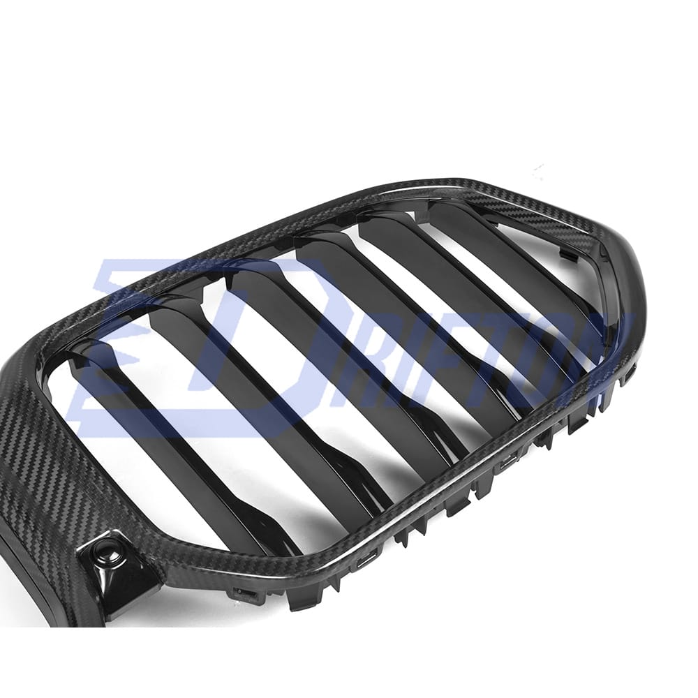 Single Slat Style Carbon Fiber Front Grill For BMW X6 G06 2019-2023