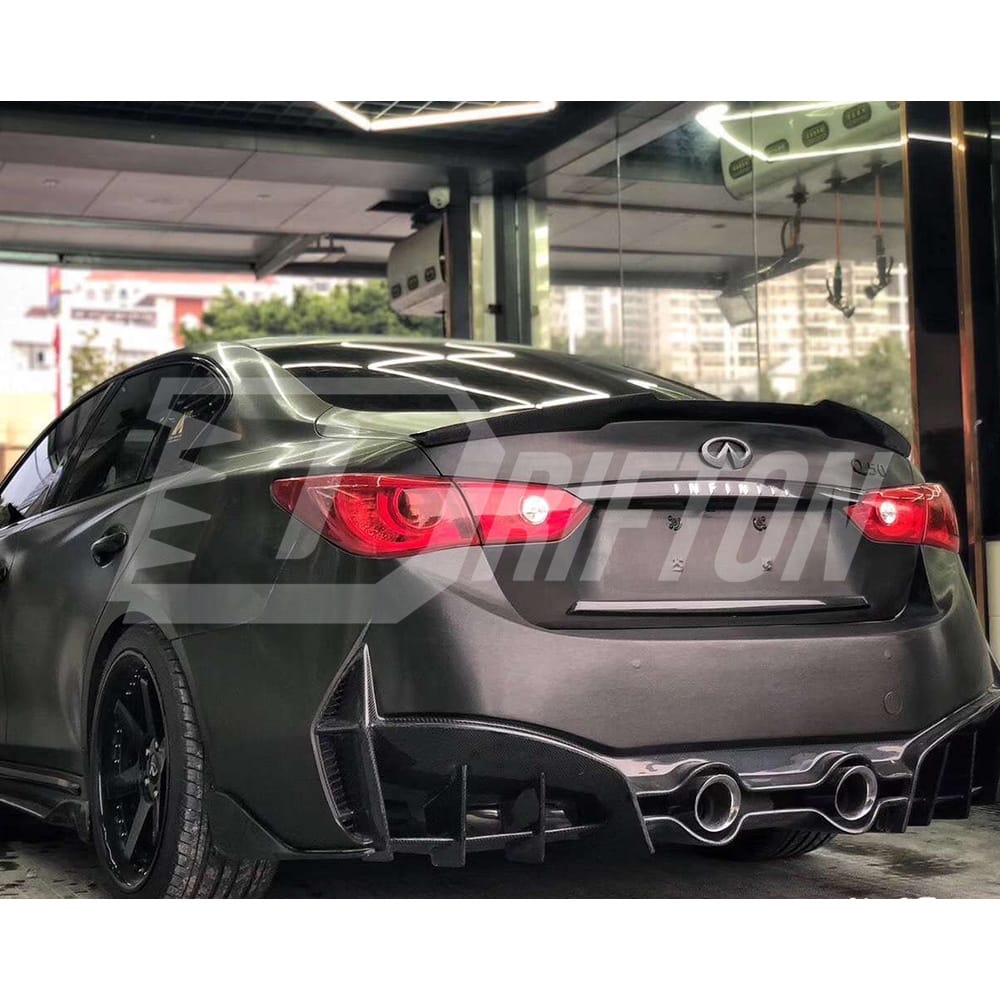 CMST Style Partial Carbon Fiber Rear Bumper For Infiniti Q50 2013-2024