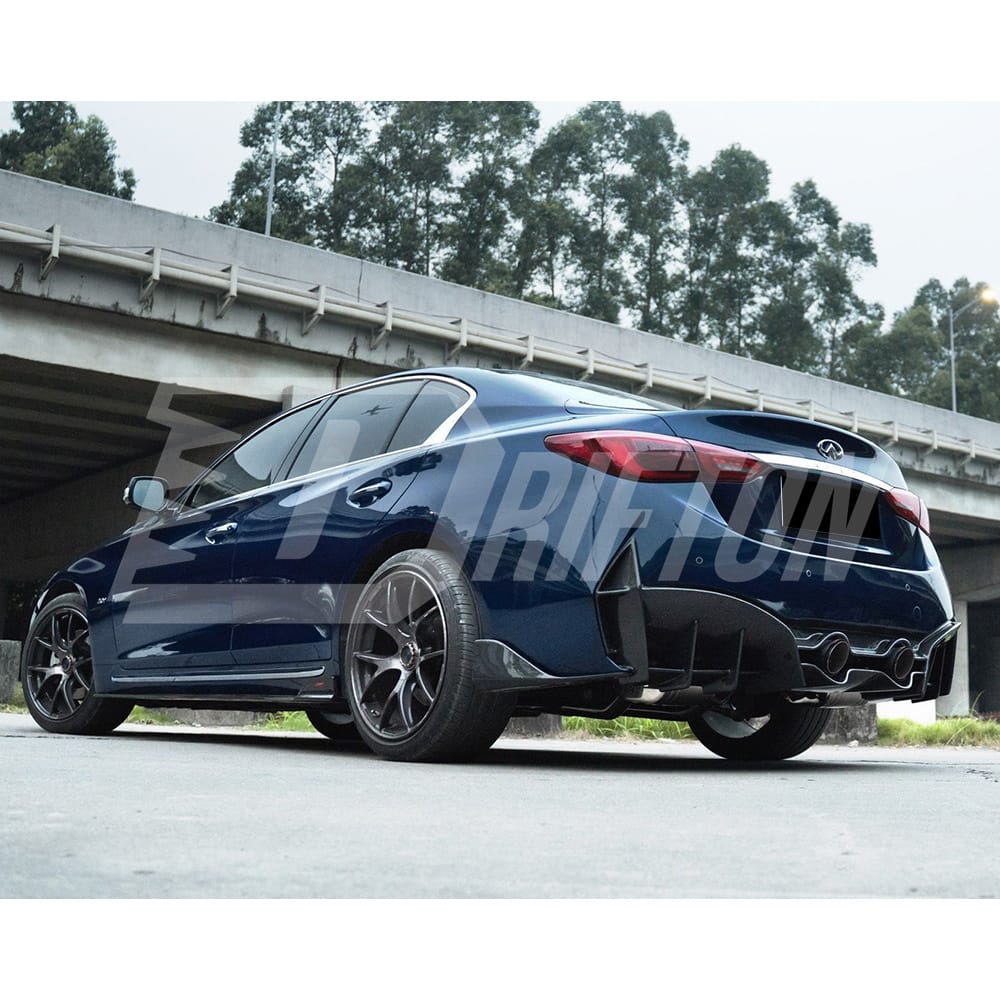 CMST Style Partial Carbon Fiber Rear Bumper For Infiniti Q50 2013-2024