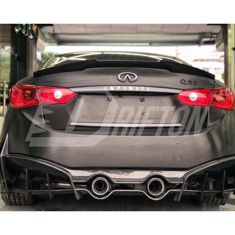 CMST Style Partial Carbon Fiber Rear Bumper For Infiniti Q50 2013-2024