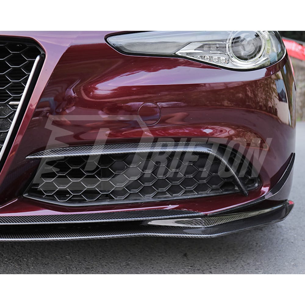 A Style Carbon Fiber Front Bumper Vent Trim For Alfa Romeo Giulia Base Ti 2016-2023