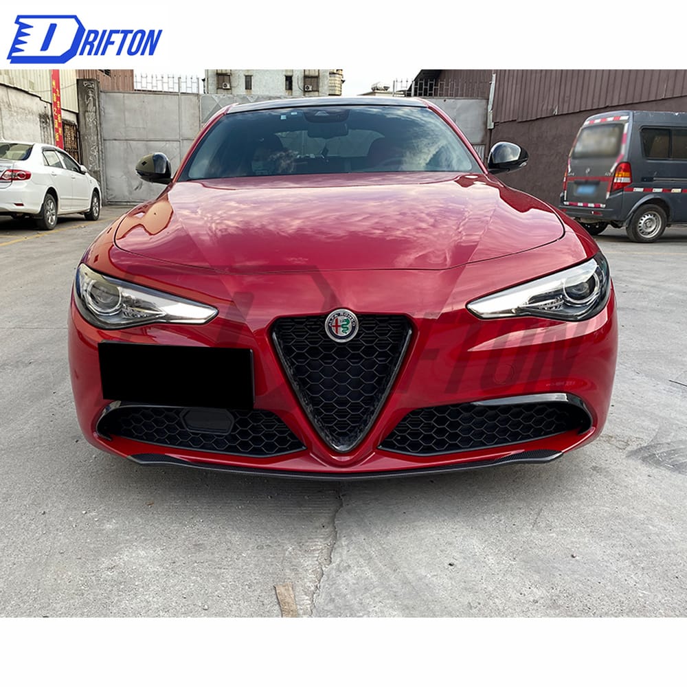 A Style Carbon Fiber Front Lip For Alfa Romeo Giulia Base Ti 2016-2023