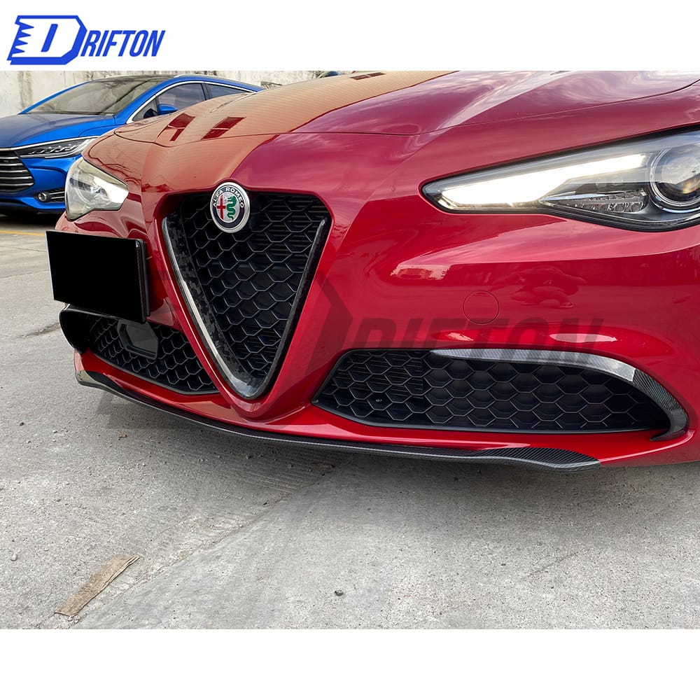 A Style Carbon Fiber Front Lip For Alfa Romeo Giulia Base Ti 2016-2023