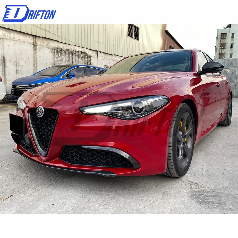 A Style Carbon Fiber Front Lip For Alfa Romeo Giulia Base Ti 2016-2023