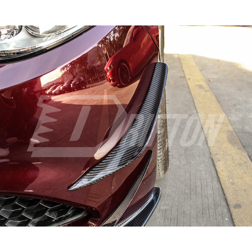 B Style Carbon Fiber Front Bumper Canards For Alfa Romeo Giulia Base Ti 2016-2023