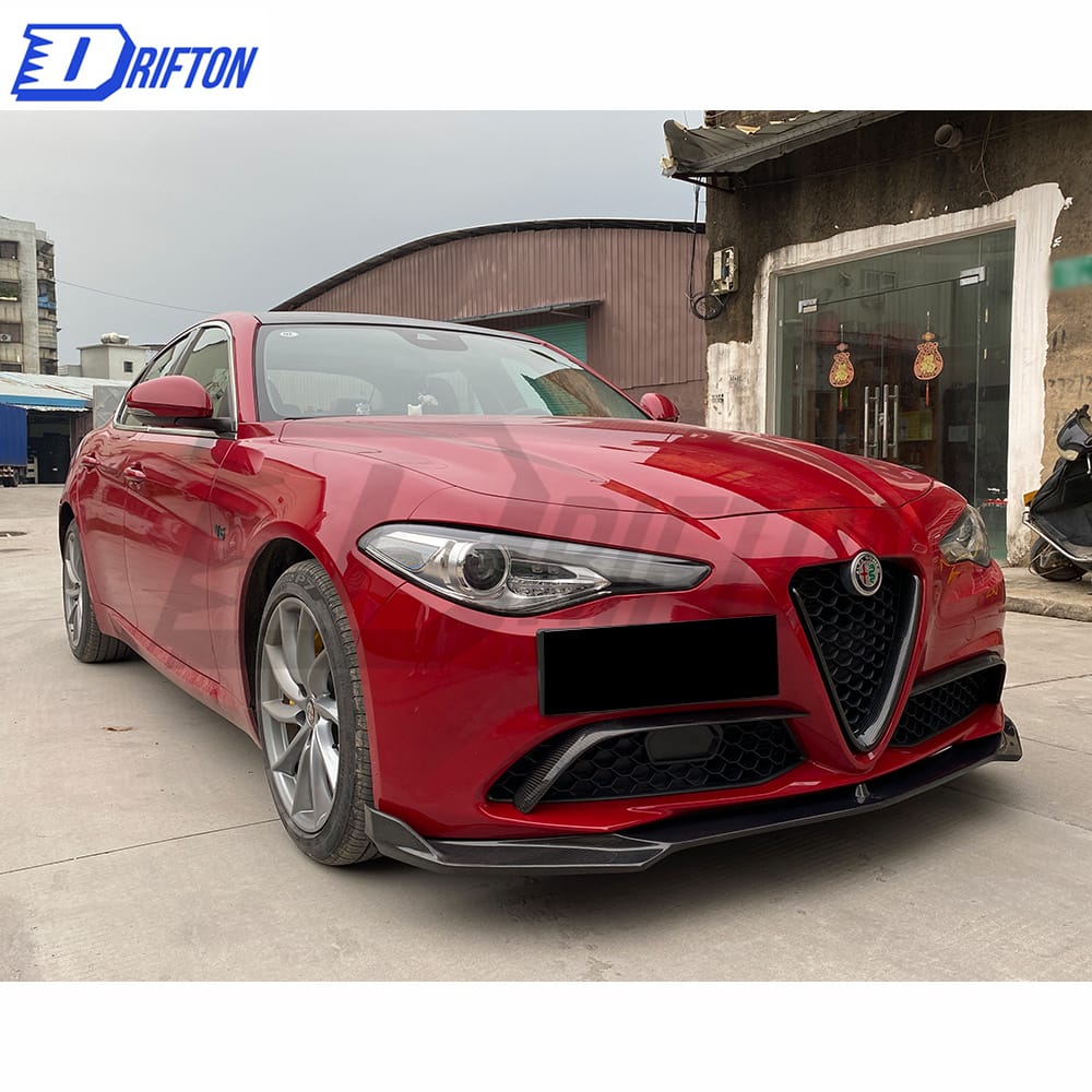 C Style Carbon Fiber Front Lip For Alfa Romeo Giulia Base Ti 2016-2023