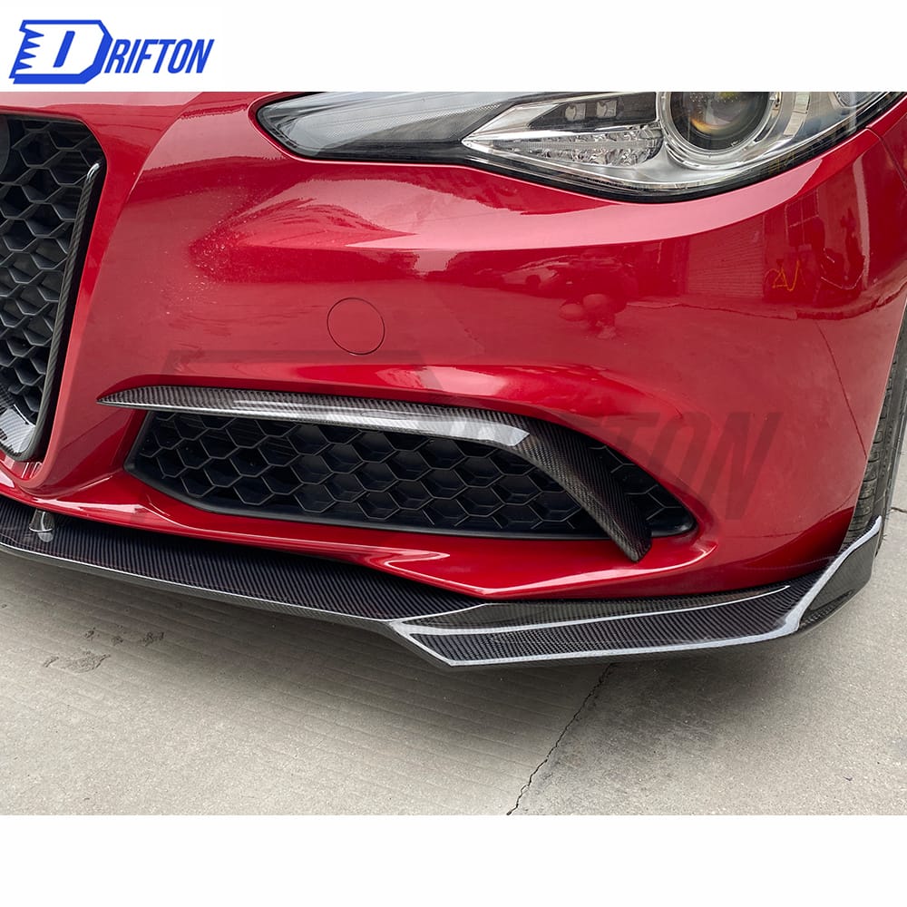 C Style Carbon Fiber Front Lip For Alfa Romeo Giulia Base Ti 2016-2023