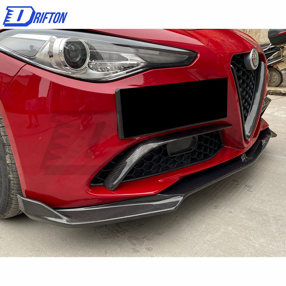 C Style Carbon Fiber Front Lip For Alfa Romeo Giulia Base Ti 2016-2023