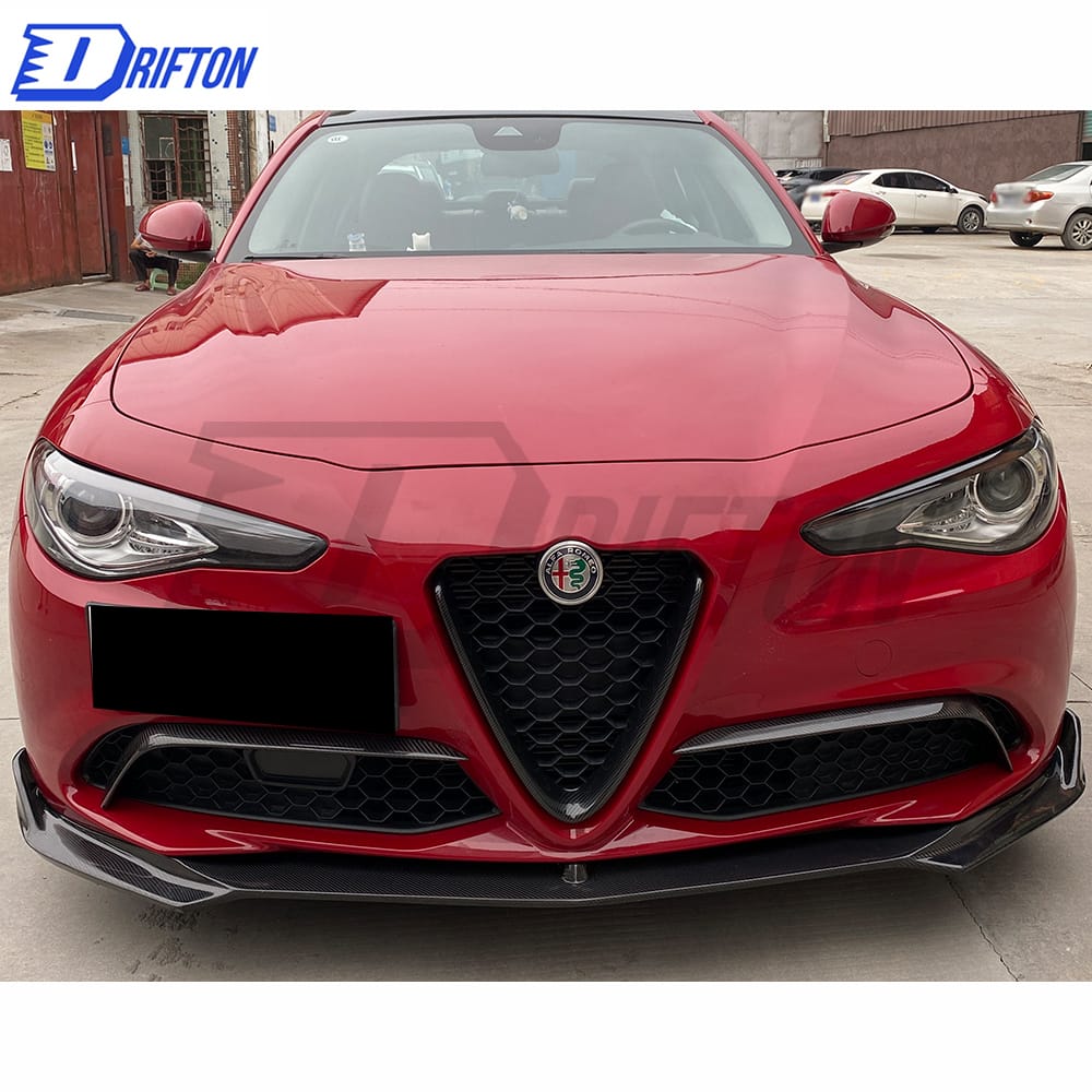 C Style Carbon Fiber Front Lip For Alfa Romeo Giulia Base Ti 2016-2023