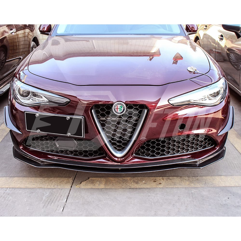 Carbon Fiber Front Bumper Canards For Alfa Romeo Giulia Base Ti 2016-2023