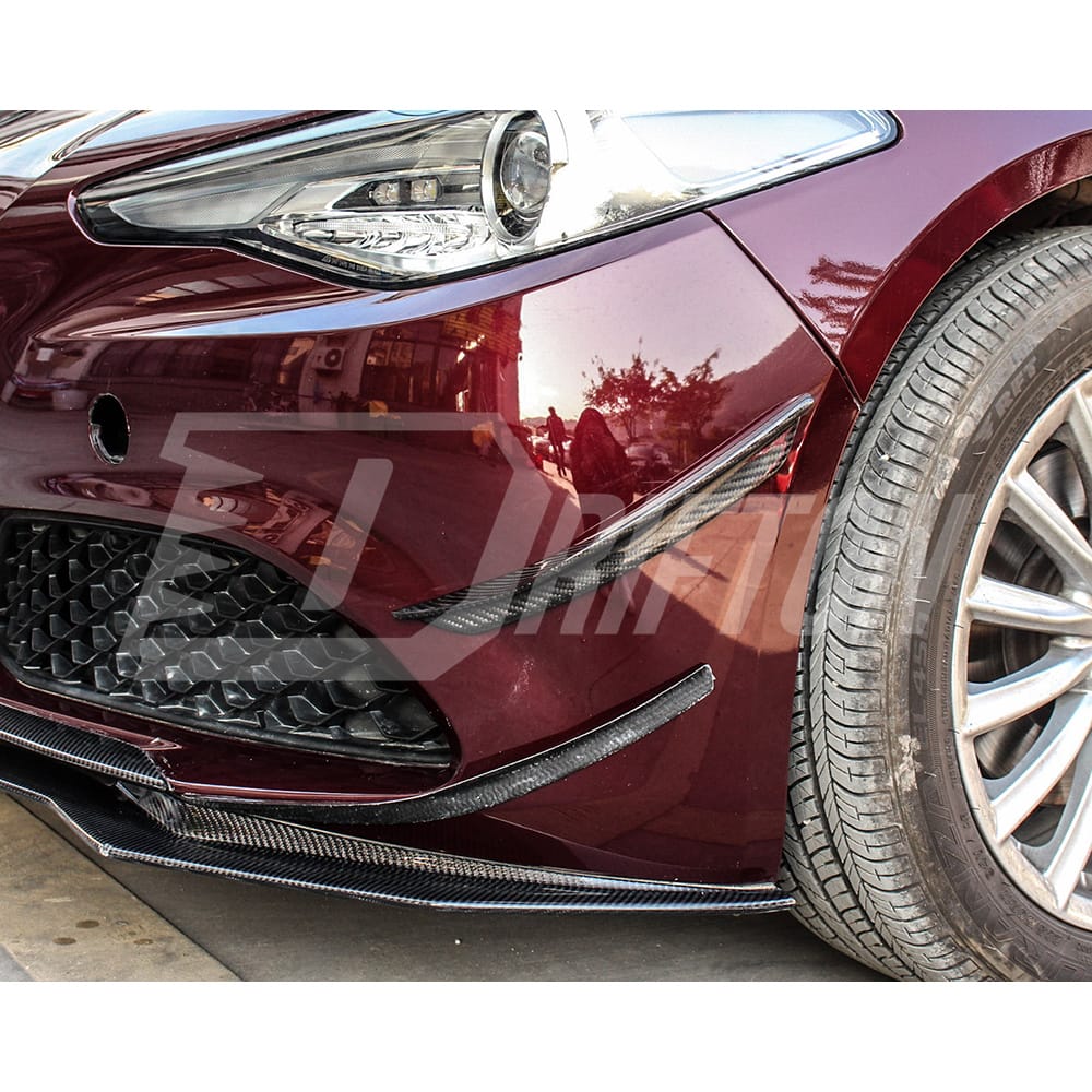 Carbon Fiber Front Bumper Canards For Alfa Romeo Giulia Base Ti 2016-2023