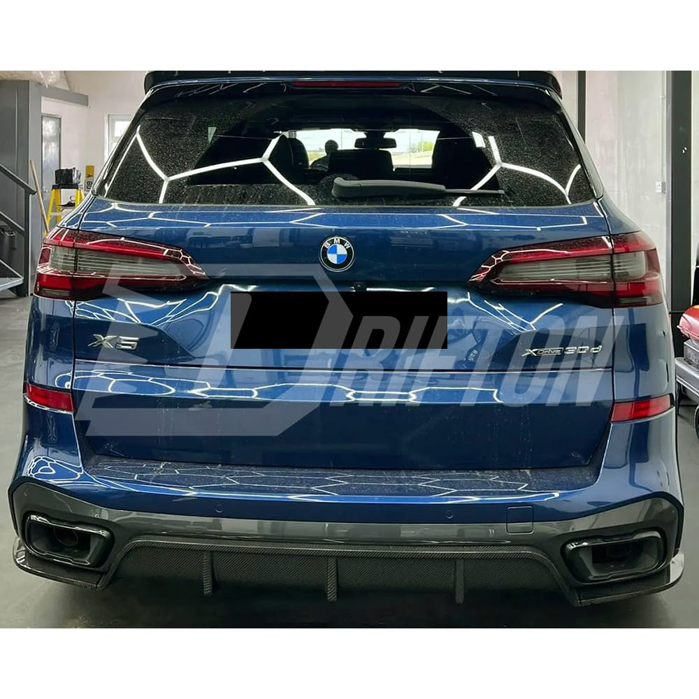 Black Knight Style Carbon Fiber Rear Diffuser For BMW X5 G05 2019-2023