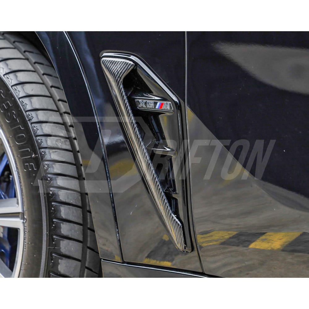 Carbon Fiber Fender Vent Trim Cover For BMW X5 G05 2019-2023