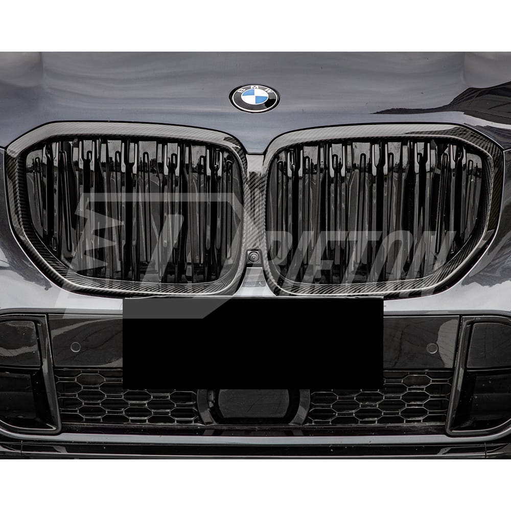 Double Slat Style Dry Carbon Fiber Front Grille For BMW X5 G05 2019-2023