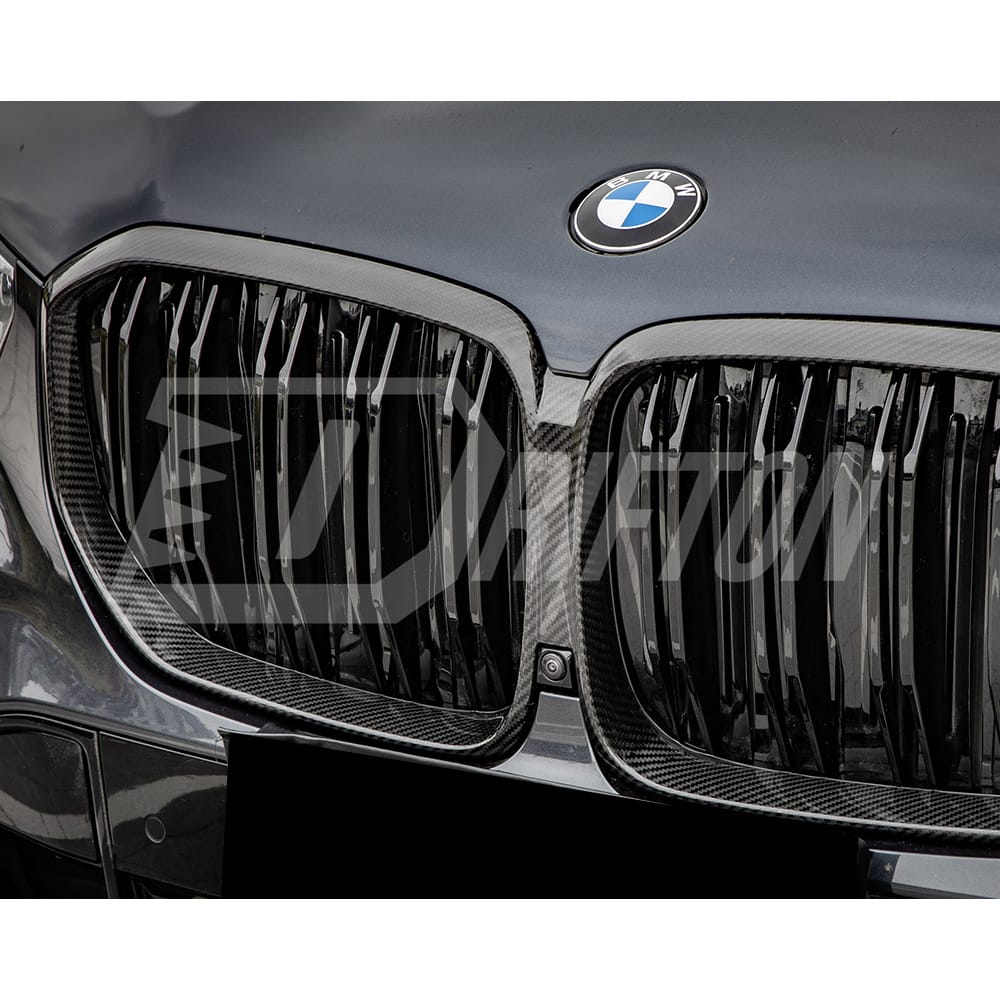 Double Slat Style Dry Carbon Fiber Front Grille For BMW X5 G05 2019-2023