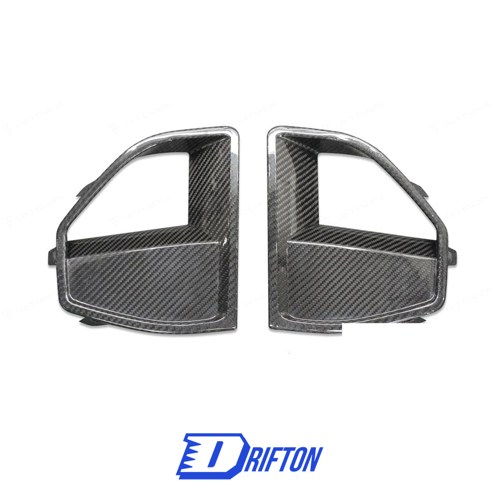 TAKD Style Dry Carbon Fiber Front Bumper Air Intake Vent Cover Trim For BMW X5 G05 2019-2023