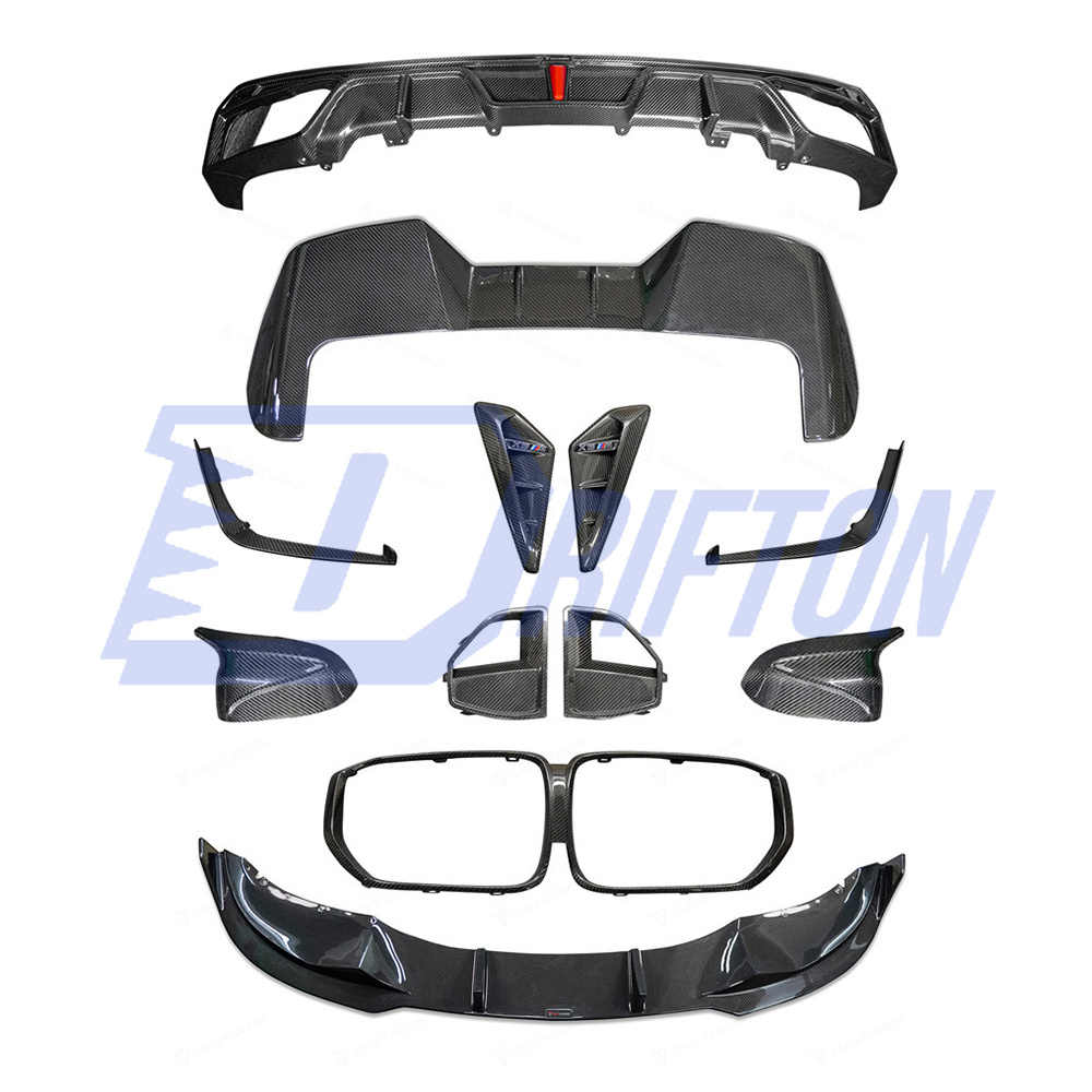 TAKD Style Dry Carbon Fiber Front Bumper Air Intake Vent Cover Trim For BMW X5 G05 2019-2023