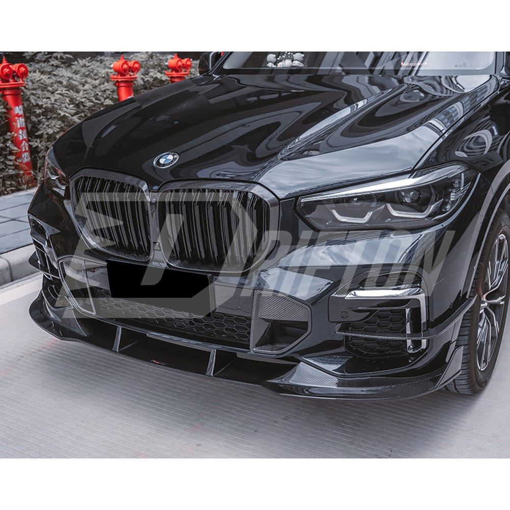 TAKD Style Dry Carbon Fiber Front Canards For BMW X5 G05 2019-2023