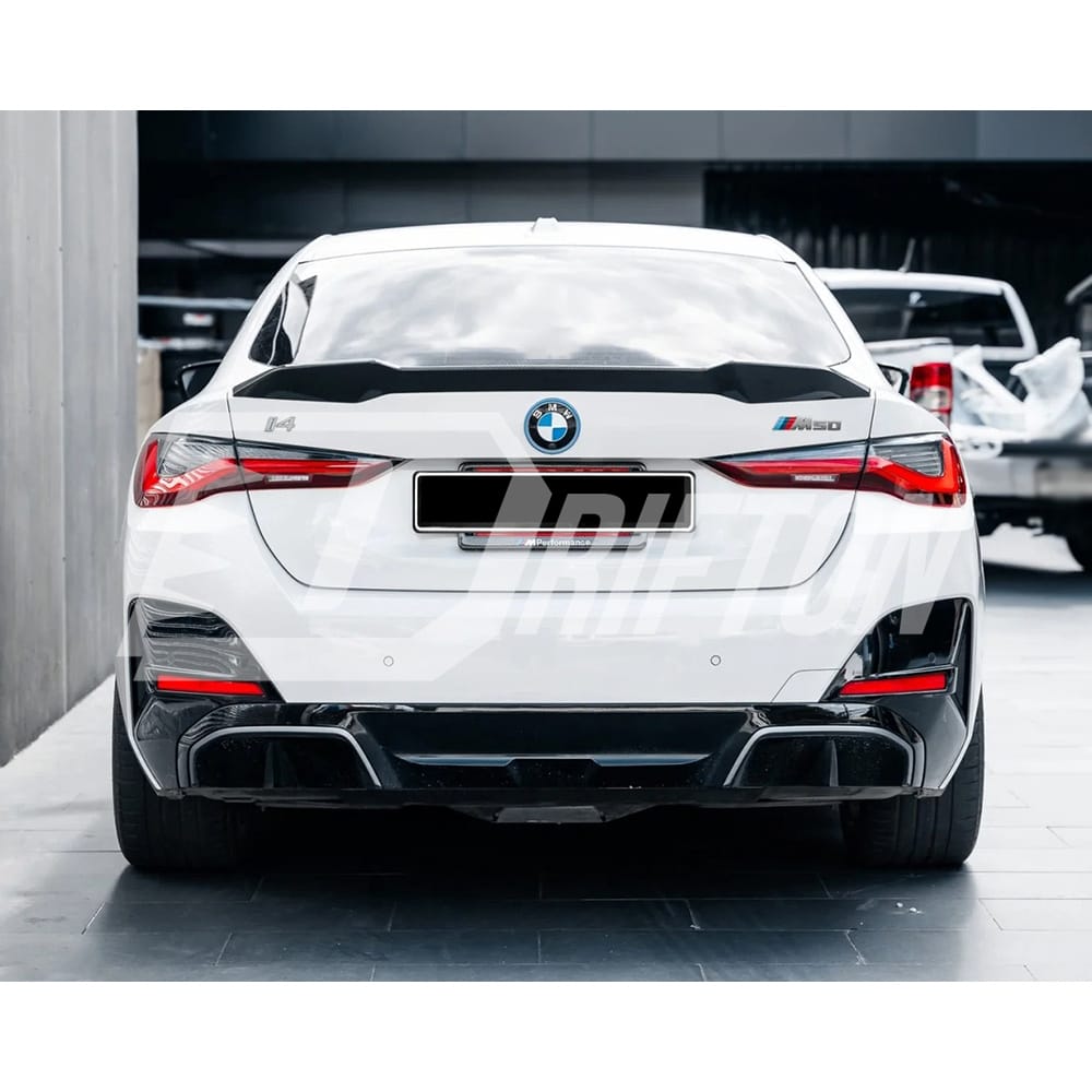 MP Style Dry Carbon Fiber Rear Trunk Spoiler Wing For BMW i4 2021-2024