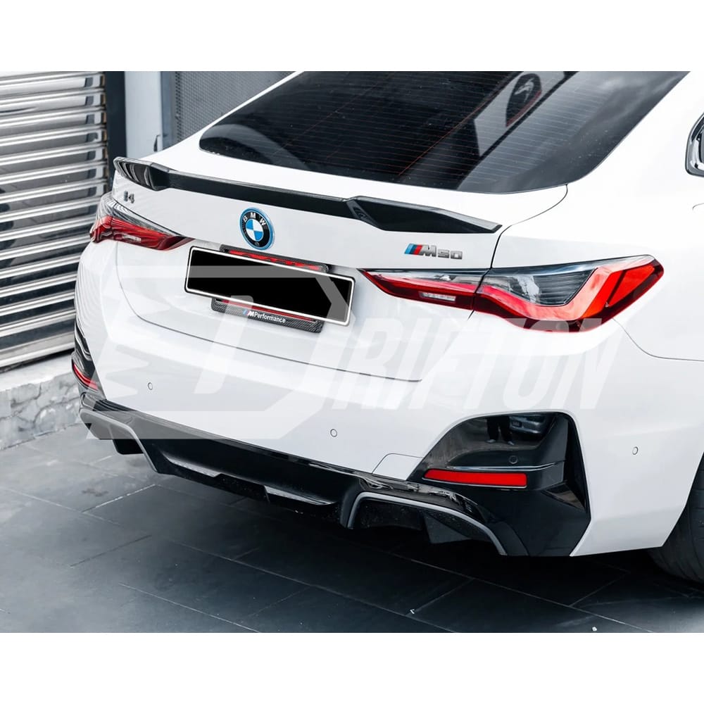 MP Style Dry Carbon Fiber Rear Trunk Spoiler Wing For BMW i4 2021-2024