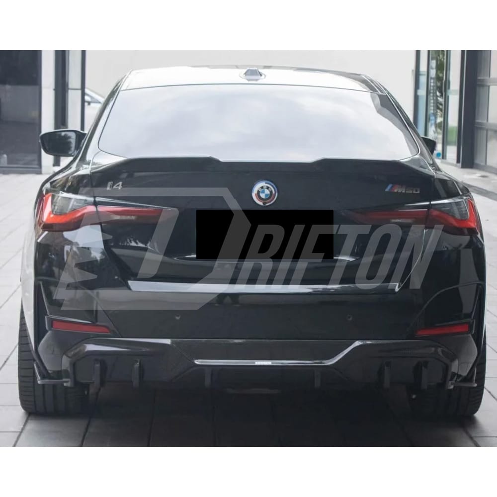 SQ Style Dry Carbon Fiber Rear Diffuser For BMW i4 2021-2024