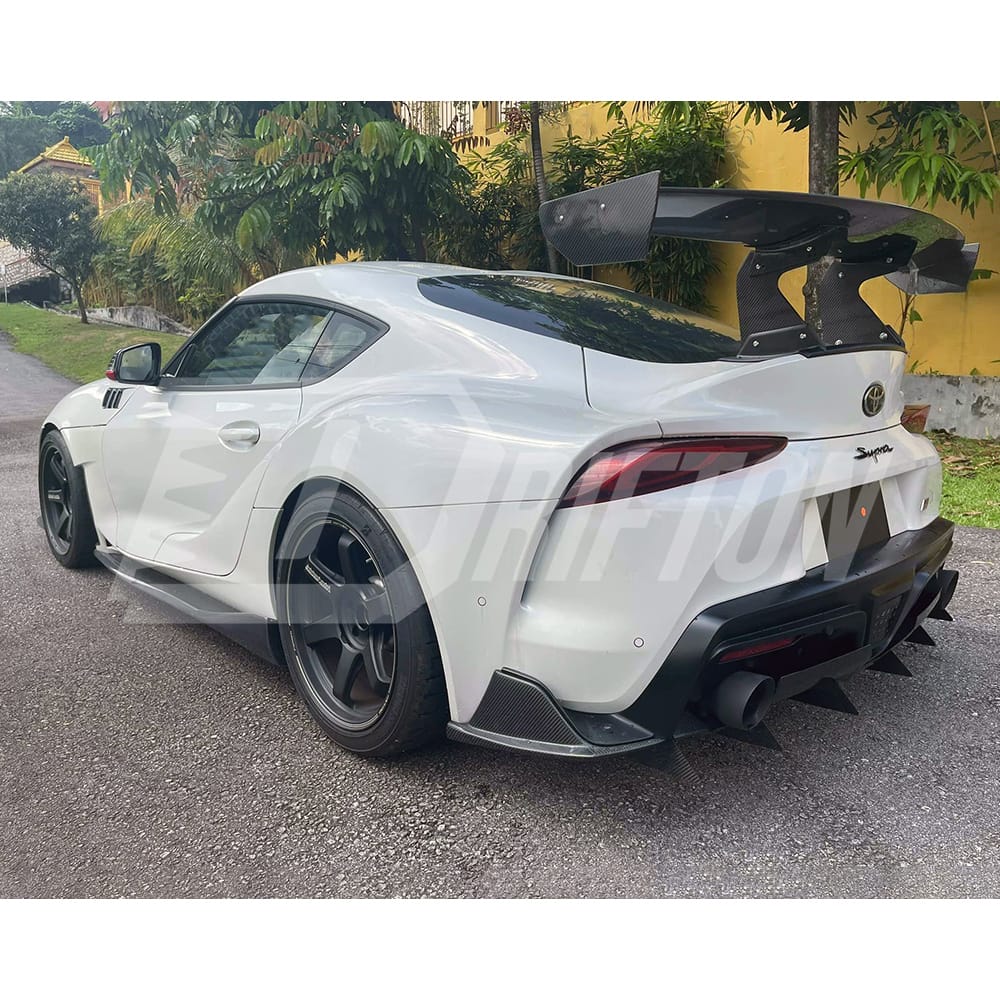 Varis Style Carbon Fiber Bumper Rear Diffuser With Fins For Toyota Supra MK5 A90 A91 GR 2019-2024
