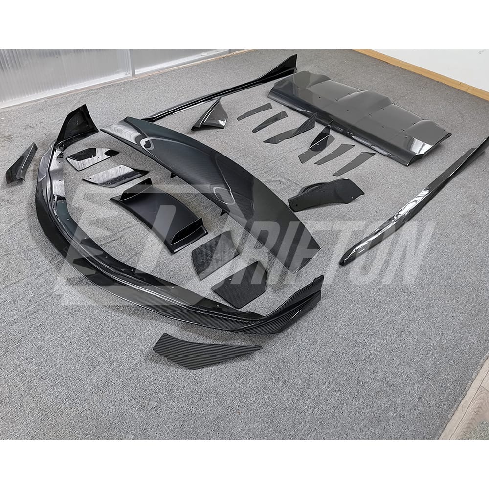 Varis Style Carbon Fiber Bumper Rear Diffuser With Fins For Toyota Supra MK5 A90 A91 GR 2019-2024