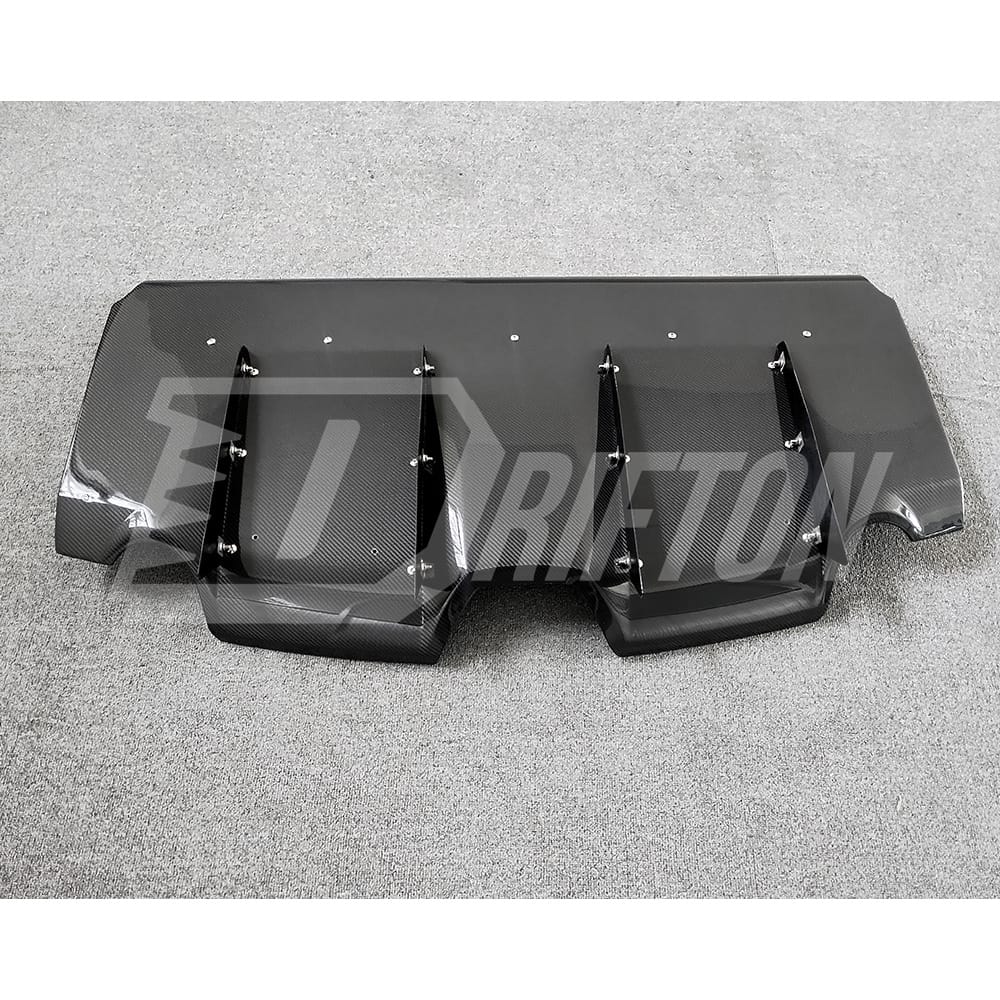 Varis Style Carbon Fiber Bumper Rear Diffuser With Fins For Toyota Supra MK5 A90 A91 GR 2019-2024