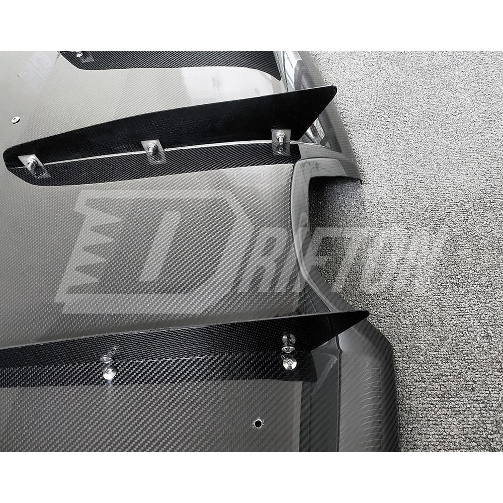 Varis Style Carbon Fiber Bumper Rear Diffuser With Fins For Toyota Supra MK5 A90 A91 GR 2019-2024