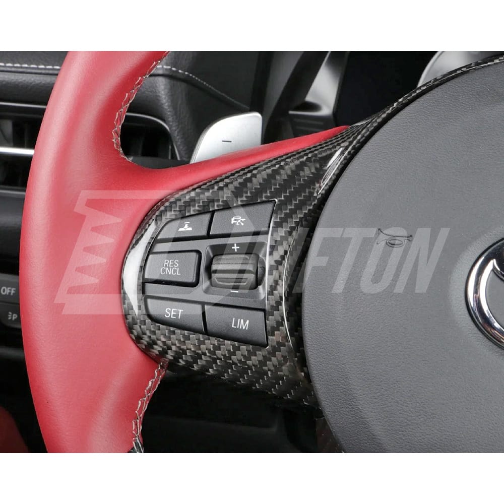 Dry Carbon Fiber Interiors Steering Wheel Switch Panel Trim Kits For Toyota Supra MK5 A90 A91 GR 2019-2024