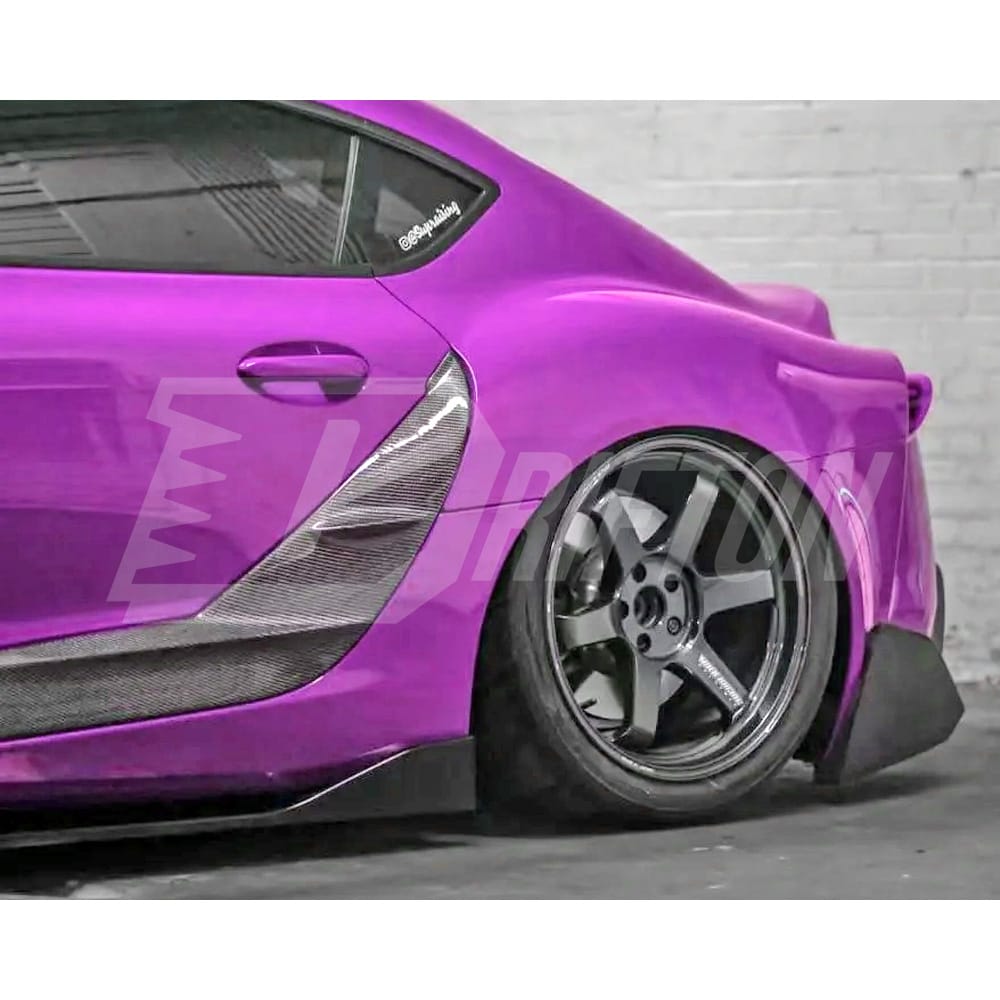 TRD Style Carbon Fiber Replacement Rear Side Blades Door Garnish For Toyota Supra MK5 A90 A91 GR 2019-2024