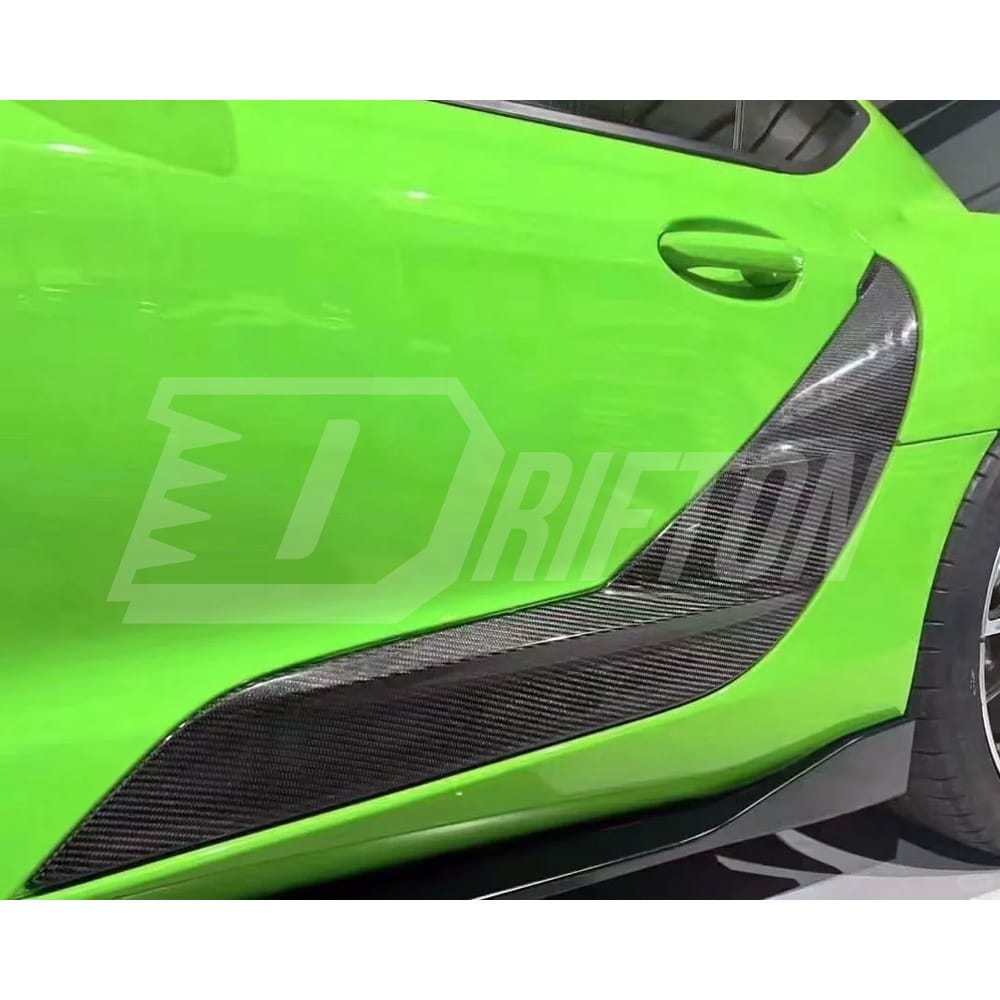 TRD Style Carbon Fiber Replacement Rear Side Blades Door Garnish For Toyota Supra MK5 A90 A91 GR 2019-2024