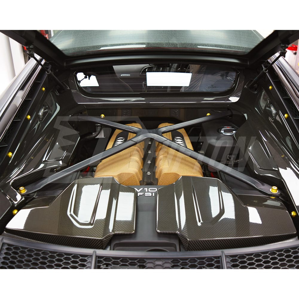 Dry Carbon Fiber Replacement Engine Cover Pair For Audi R8 2020-2024