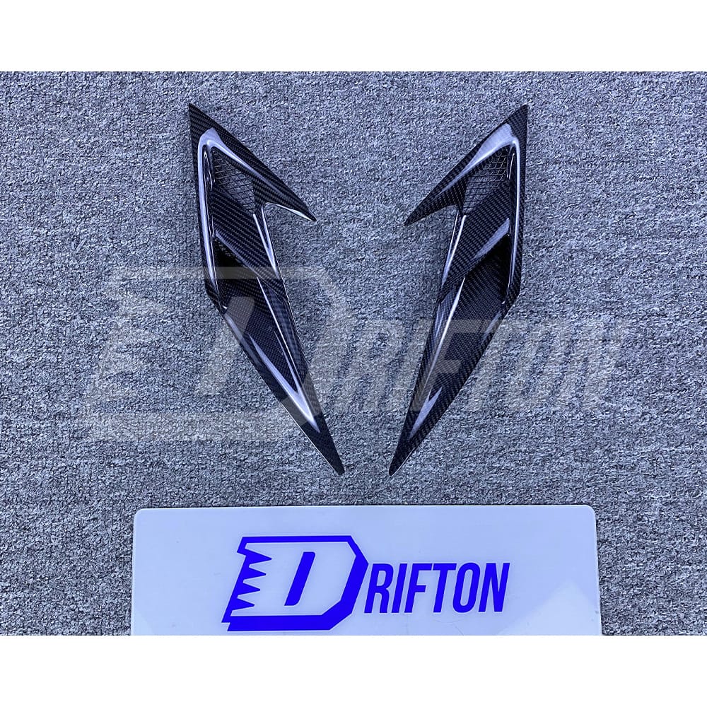 PT Style Dry Carbon Fiber Front Fender Vent For Ferrari F8 2020-2022