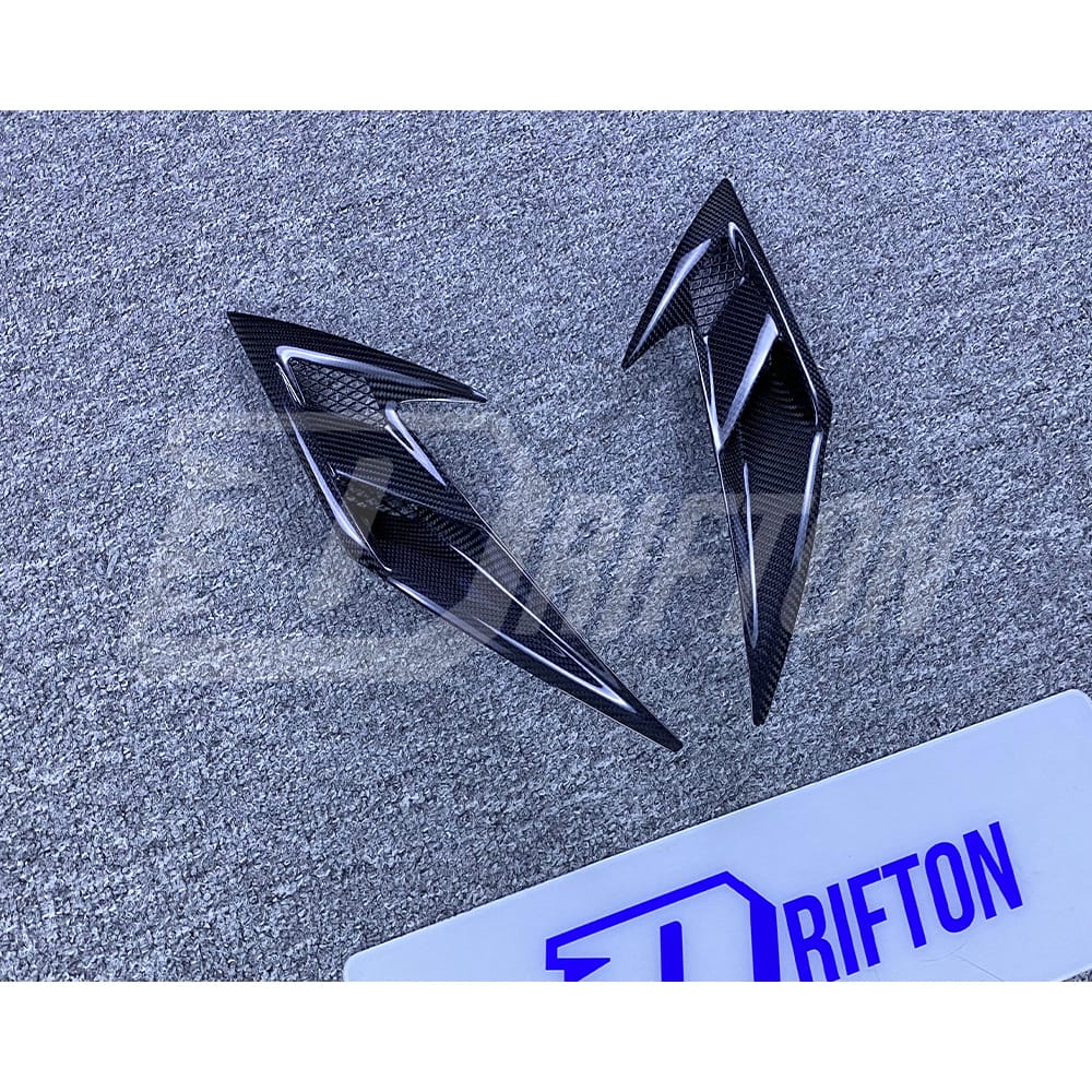 PT Style Dry Carbon Fiber Front Fender Vent For Ferrari F8 2020-2022