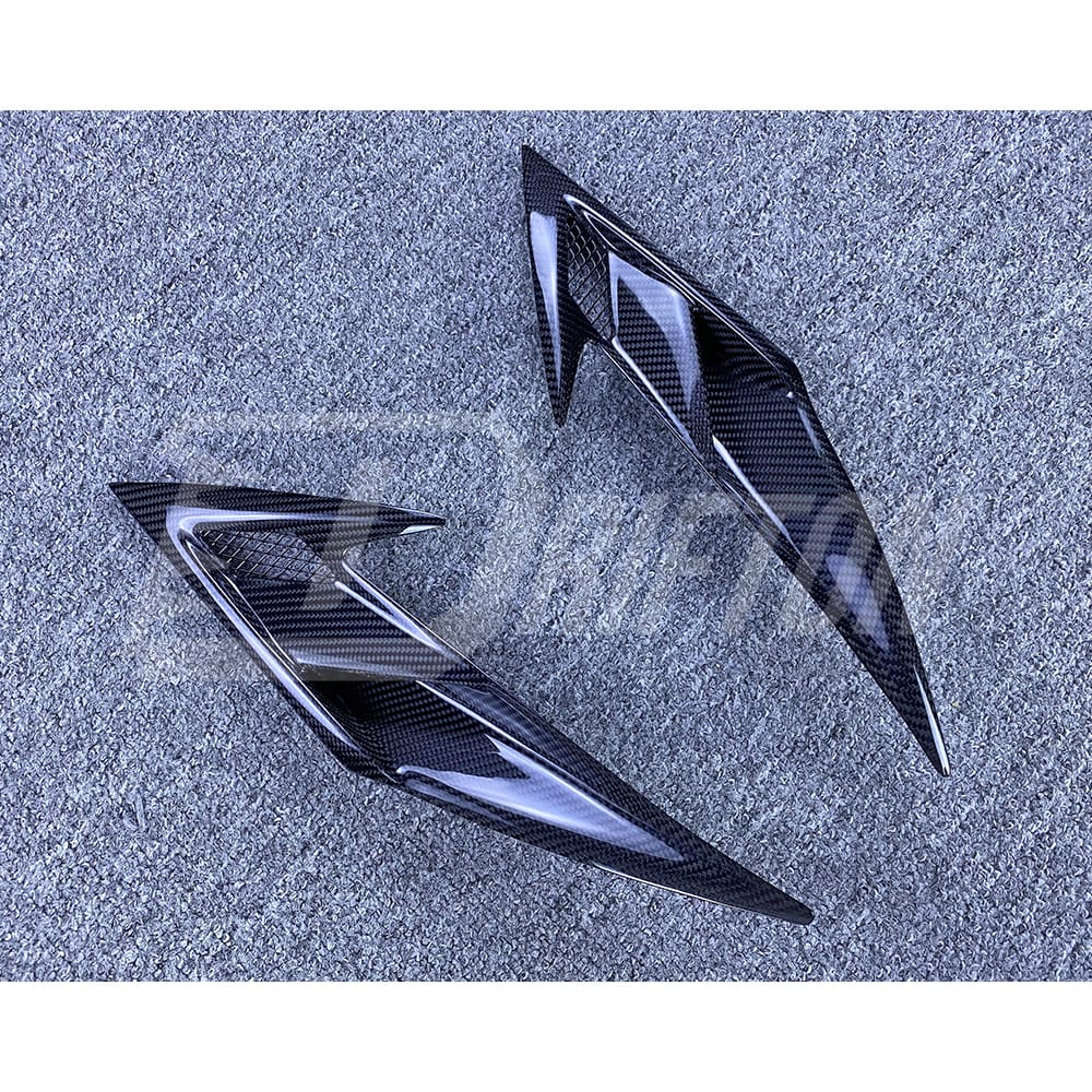 PT Style Dry Carbon Fiber Front Fender Vent For Ferrari F8 2020-2022