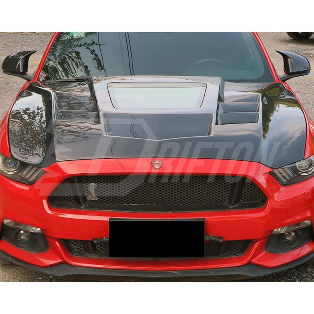 AN Style Carbon Fiber Mirror Cover For Ford Mustang 2015-2017