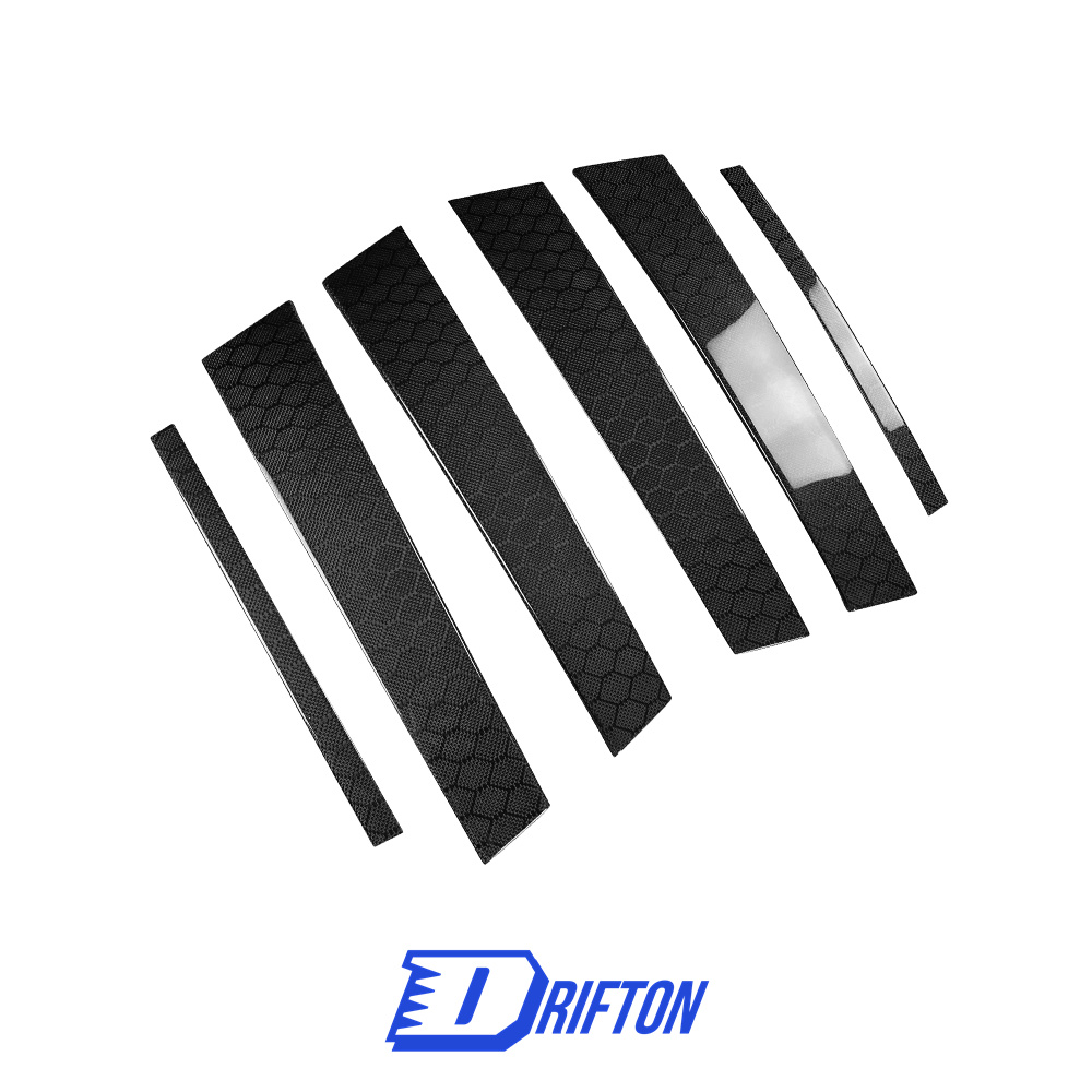 Honeycomb Weave Dry Carbon Fiber A B C Pillar Cover For INFINITI Q50 2013-2024
