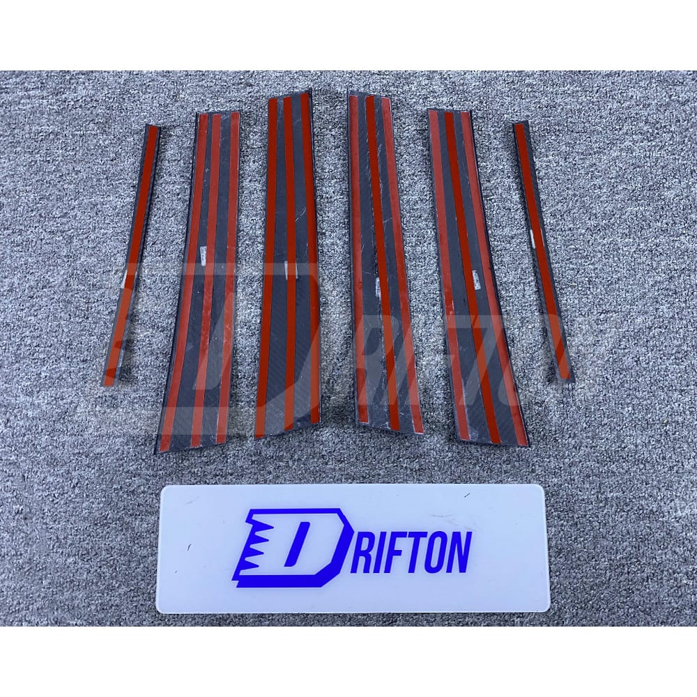 Honeycomb Weave Dry Carbon Fiber A B C Pillar Cover For INFINITI Q50 2013-2024