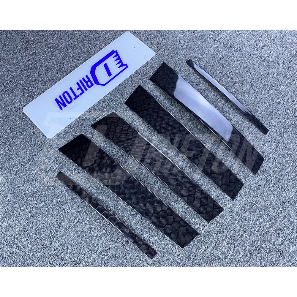 Honeycomb Weave Dry Carbon Fiber A B C Pillar Cover For INFINITI Q50 2013-2024