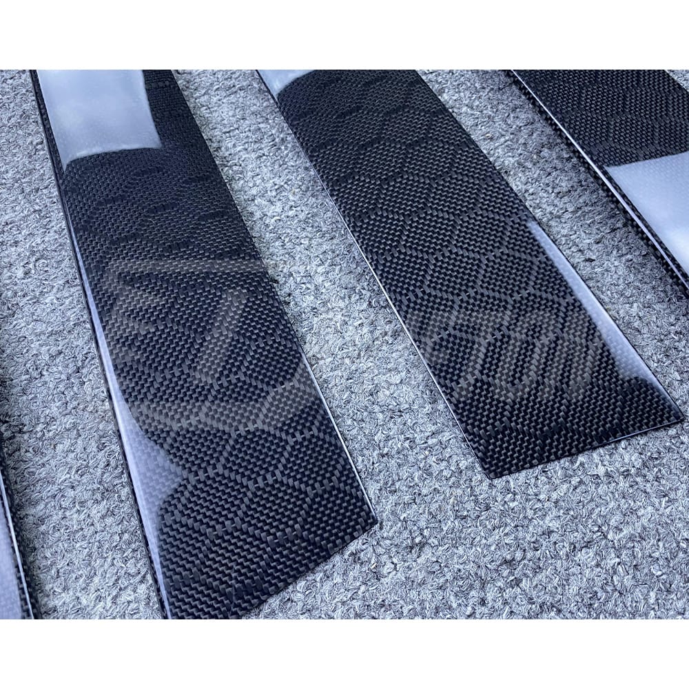 Honeycomb Weave Dry Carbon Fiber A B C Pillar Cover For INFINITI Q50 2013-2024