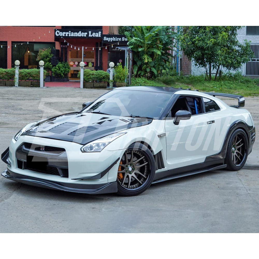Top Secret Style Carbon Fiber Rear Fender Splitter For Nissan R35 GTR 2008-2019