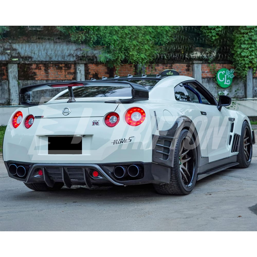 Top Secret Style Carbon Fiber Rear Fender Splitter For Nissan R35 GTR 2008-2019