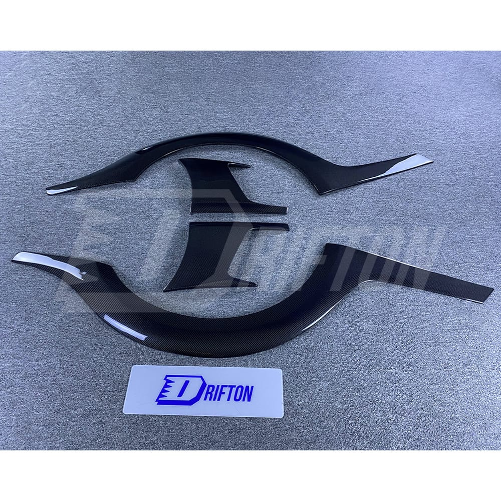 Top Secret Style Carbon Fiber Rear Fender Wheel Flare Trim Set For Nissan R35 GTR 2008-2019
