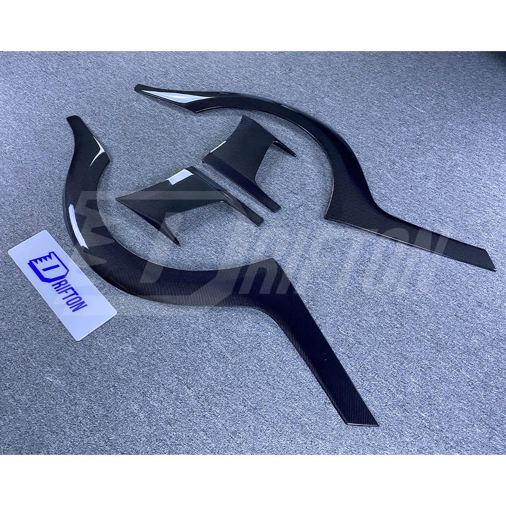 Top Secret Style Carbon Fiber Rear Fender Wheel Flare Trim Set For Nissan R35 GTR 2008-2019