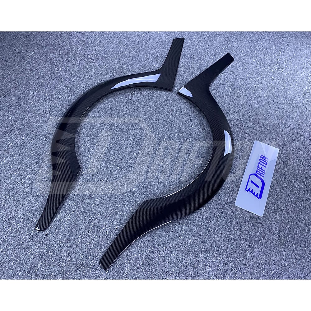 Top Secret Style Carbon Fiber Rear Fender Wheel Flare Trim Set For Nissan R35 GTR 2008-2019