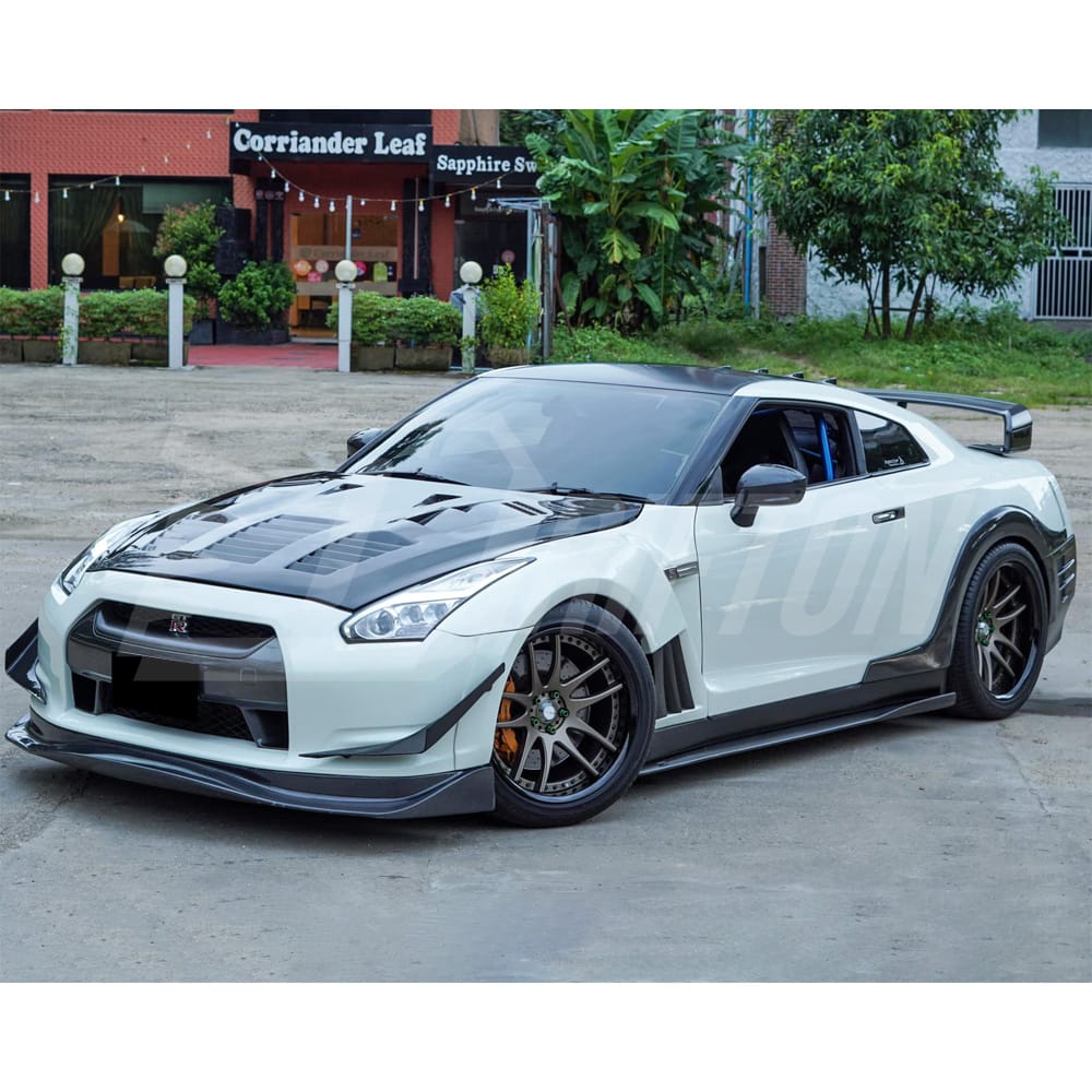 Top Secret Style Carbon Fiber Rear Fender Wheel Trim For Nissan R35 GTR 2008-2019