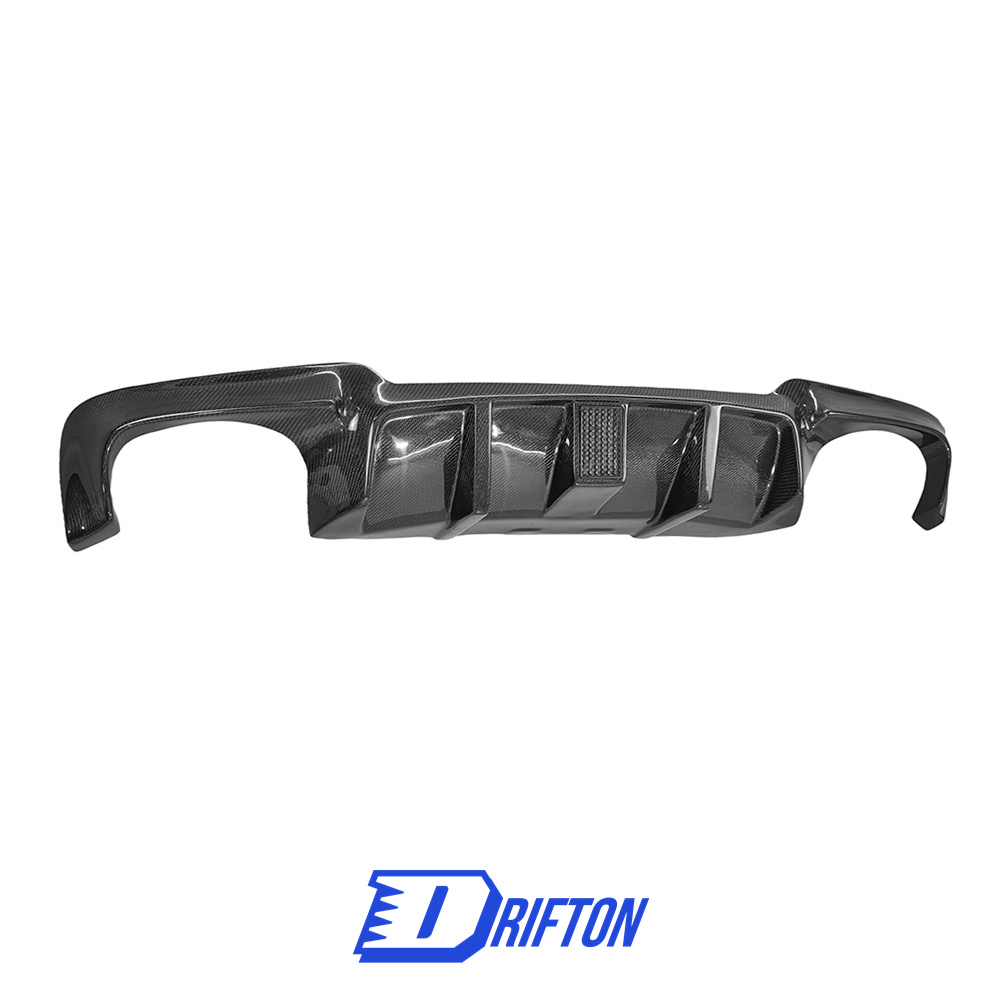LED Brake Light Style Carbon Fiber Rear Diffuser For BMW 5 Series F10 F18 2010-2016