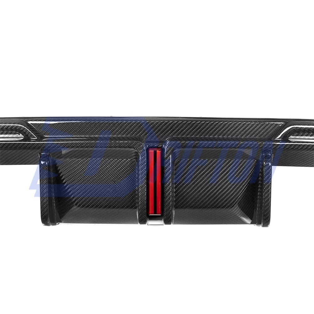 SQ Style Dry Carbon Fiber LED Brake Light Rear Diffuser For BMW G80 G81 M3 G82 G83 M4 2020-2024